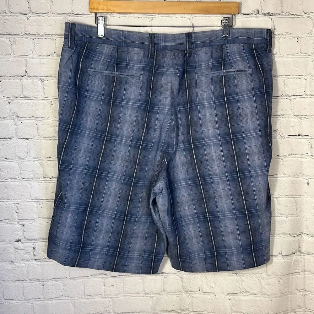 Tommy Bahama Blue Plaid Linen Silk‎ Blend Shorts size 40